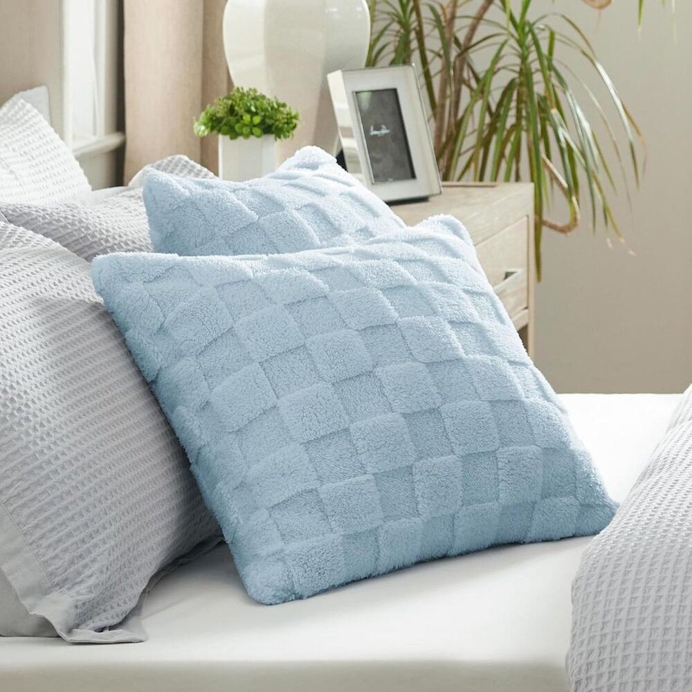 Throw Pillow Covers - Pack of 2, 18x18 Pillow Covers Soft and Fluffy -Sea Blue
